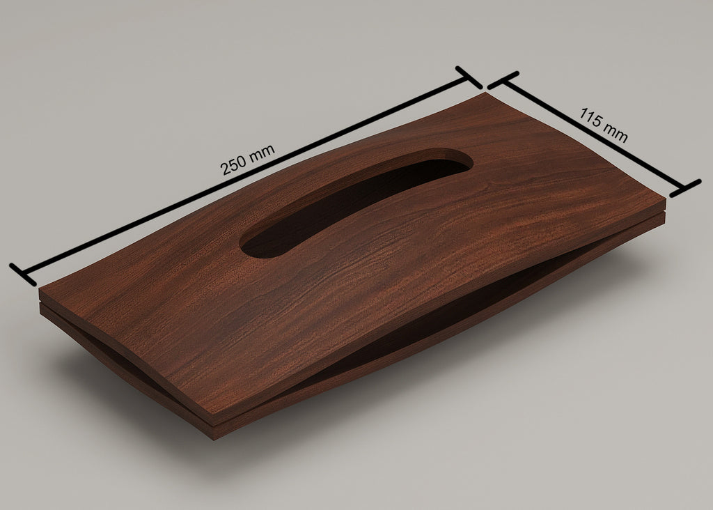Luxury Wooden Tissue Paper Box - Easy Tissue Replacement | Magnetic Lid | Walnut