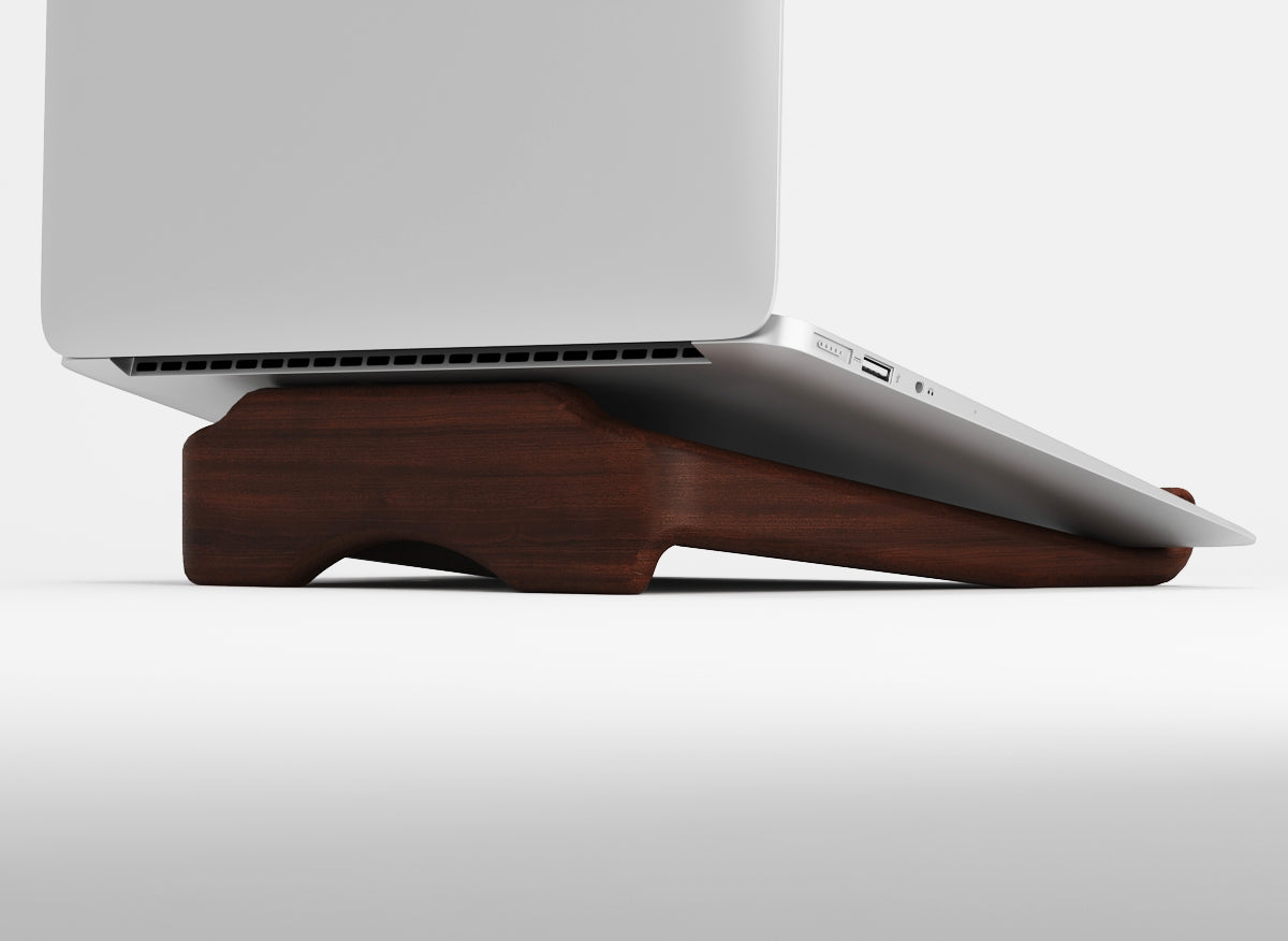 Handcrafted Wooden Laptop Stand | Matte Vintage Walnut Finish