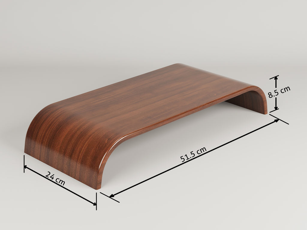 Ergonomic Walnut Monitor Stand | Monitor Riser | Home Desk | Office Desk | Walnut